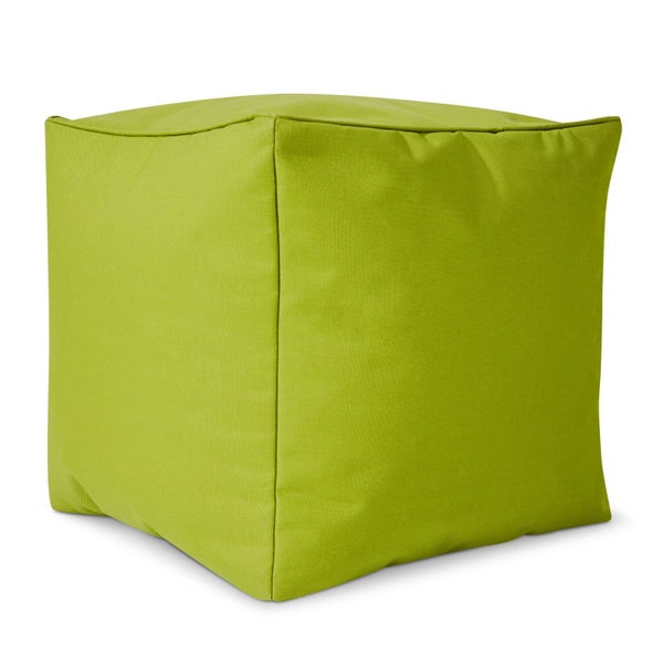 Green Bean Sitzsack-Hocker 40x40x40cm mit EPS-Perlen Füllung - Fußhocker Fußkissen Sitz-Pouf für Sitzsäcke - Bodenkissen für Kinder und Erwachsene - Fußablage Sitzkissen Sitzhocker Grün