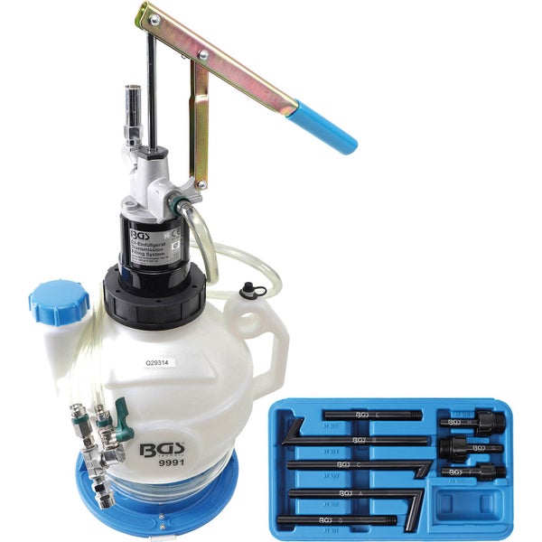BGS Getriebeöl-Befüllgerät mit Handpumpe mit Rücklaufsystem mit 8 Adaptern 7 l - 9991