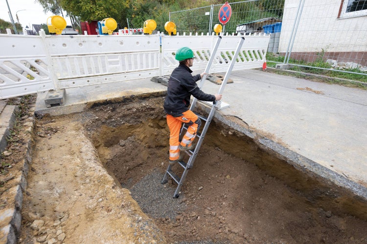 PROREGAL Stufen-Baugrubenleiter-Einsteckteil 4 Stufen