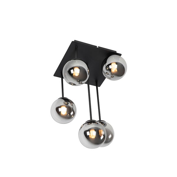 Deckenleuchte mit fünf Kugelschirmen