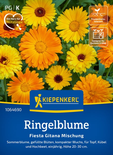 Saatgut Kiepenkerl Ringelblume Fiesta Gitana Mischung für Topf und Hochbeet