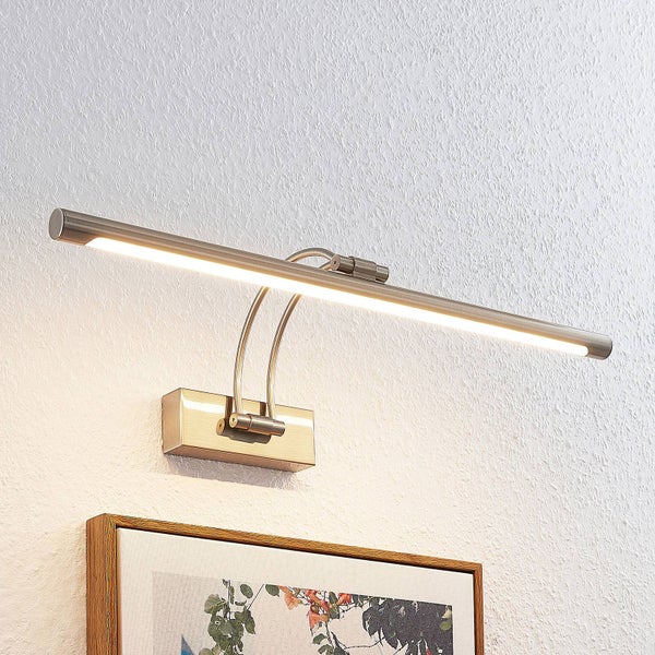 Lucande LED Wandlampe Bilderleuchte nickel matt, Wandleuchte Spiegelleuchte einstellbar warmweiß 3.000K Bilderlampe IP20 12W