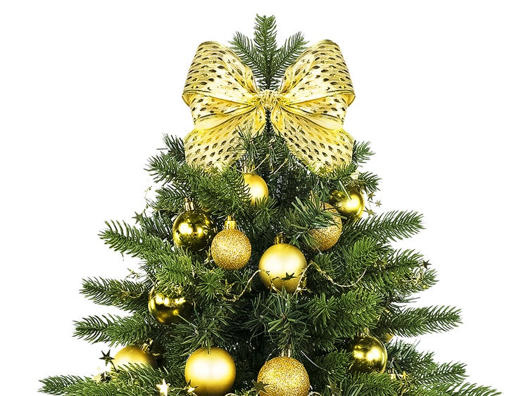 Dekorierter künstlicher Weihnachtsbaum GOLDEN CHRISTMAS II 60 cm mit LED-Beleuchtung IN FLOWER
