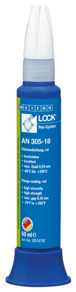 WEICONLOCK® AN 305-18 Flächendichtung | für große Spaltüberbrückung, hochfest, hochviskos | 50 ml | rot