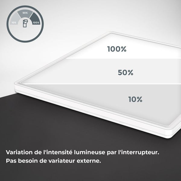 LED Panel 42x42 cm - 22W, 3000lm, dimmbar, flach, backlight, neutralweiß, weiß
