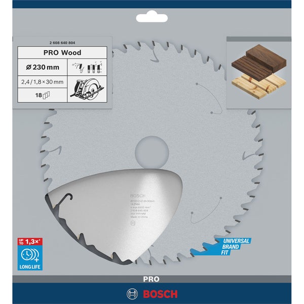 Bosch PRO Wood Kreissägeblatt 230 x 2,4 x 30 mm - 2608640804