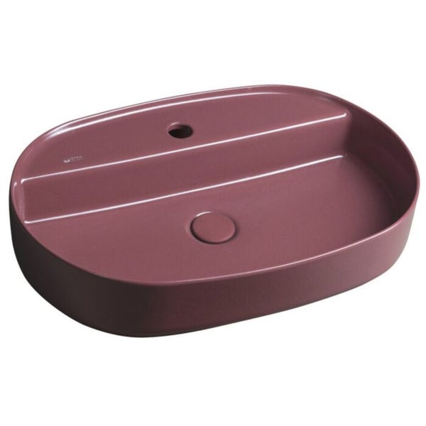 Isvea Waschbecken Oval Aufsatzwaschbecken Badezimmer Bordeauxrot