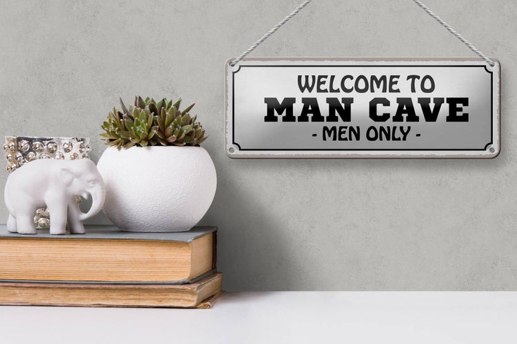 Blechschild Spruch 27x10cm Welcome to man cave men only Dekoration