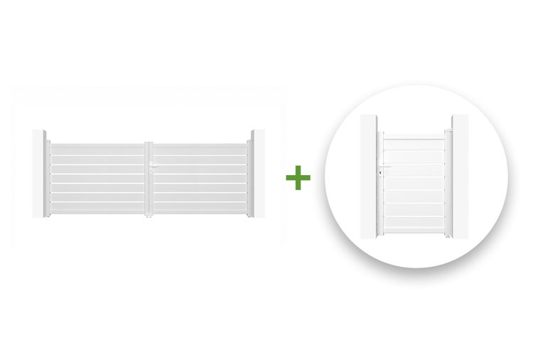 Doppeltor und Gartentür Set für den Außenbereich