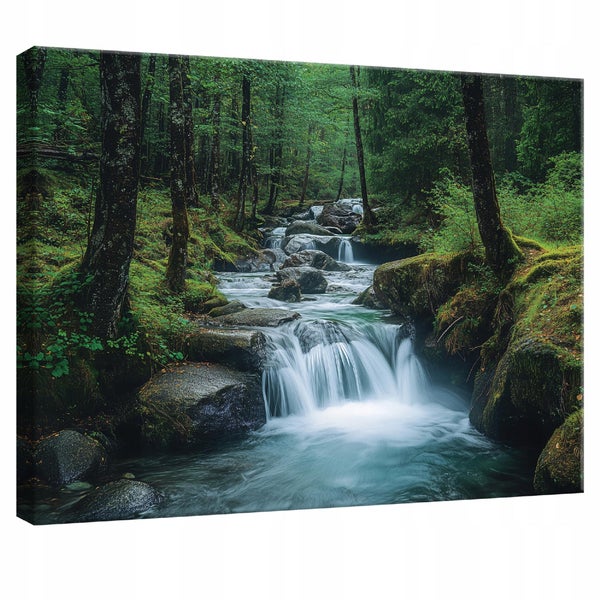 Bilder Wasserfall Natur Leinwandbild Wandbild Wanddeko Schlafzimmer 60X40 cm