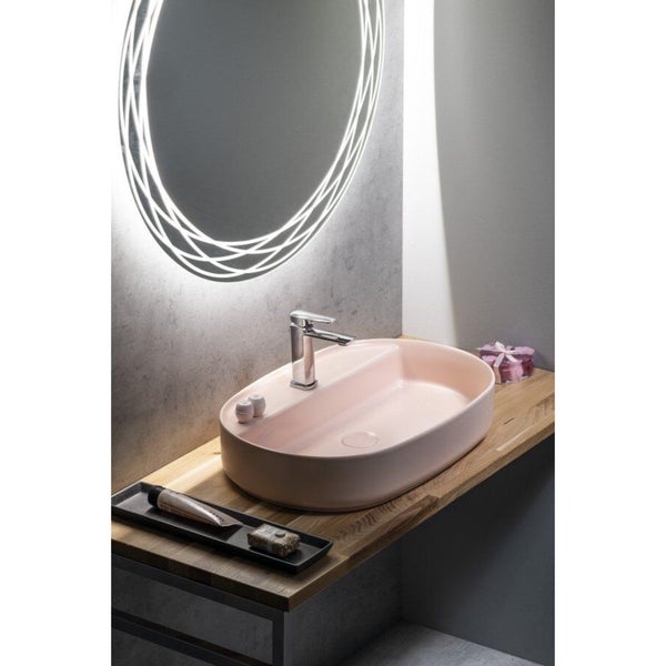 Isvea Waschbecken Oval Aufsatzwaschbecken Badezimmer Zartrosa