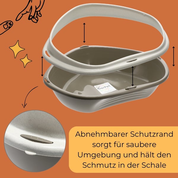 Katzenklo mit abnehmbarem Schutzrand
