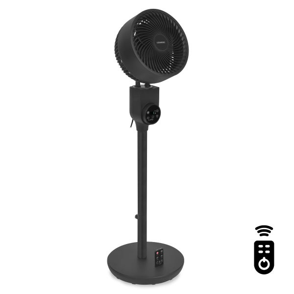 VONROC Hochwertiger Standventilator - 98cm - Bodenventilator - Sehr leise - Inklusive Fernbedienung - 3 Geschwindigkeitsstufen - Schwenkfunktion - Um 180° neigbar - Schwarz