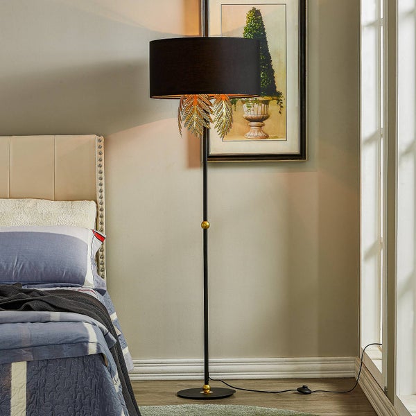 Lucande Stehlampe Malviras (Design, Modern) in Schwarz aus Textil (3 flammig E27) - Design Stehleuchte Floor Lamp Standleuchte Wohnzimmerlampe Wohnzimmerleuchte