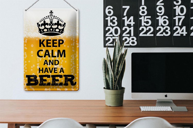 Blechschild Spruch 20x30cm Keep Calm and have a Beer Bier