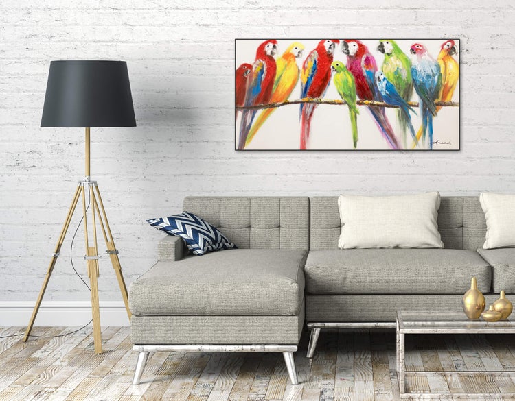 Handgemaltes Gemälde Acrylfarbe 120x60cm Bunt