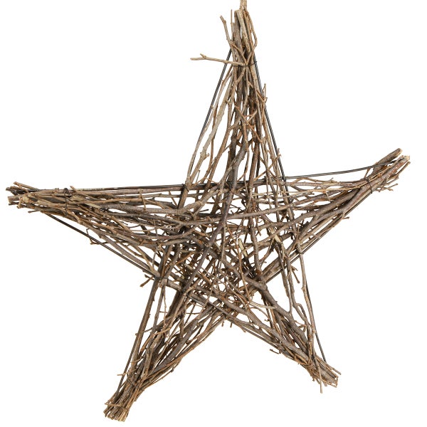 Dekorativer Stern aus Ästen für Weihnachten