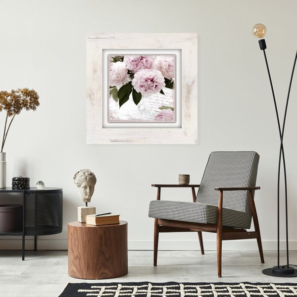 Canvas-Gemälde | Leinwandbild Rosen | Blumen | Gedicht | Kunstdruck | gedruckt und per Hand bespannt CCS00318 Format: 40x40cm