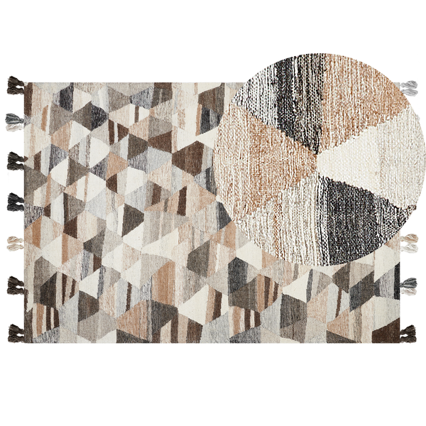 Kelim Teppich Wolle mehrfarbig 160 x 230 cm Patchwork Kurzflor ARGAVAND