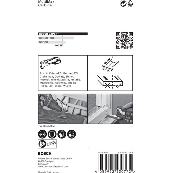 Bosch 5x Expert MultiMax Starlock AIZ 32 APIT Tauchsägeblatt für Multifunktionswerkzeuge 40 x 32 mm - 2608900025