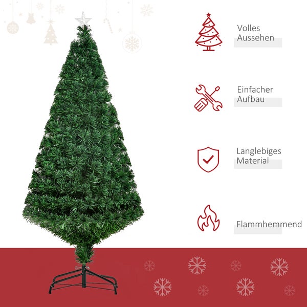 HOMCOM Weihnachtsbaum, Ø70 x H120 cm, Metall, Grün