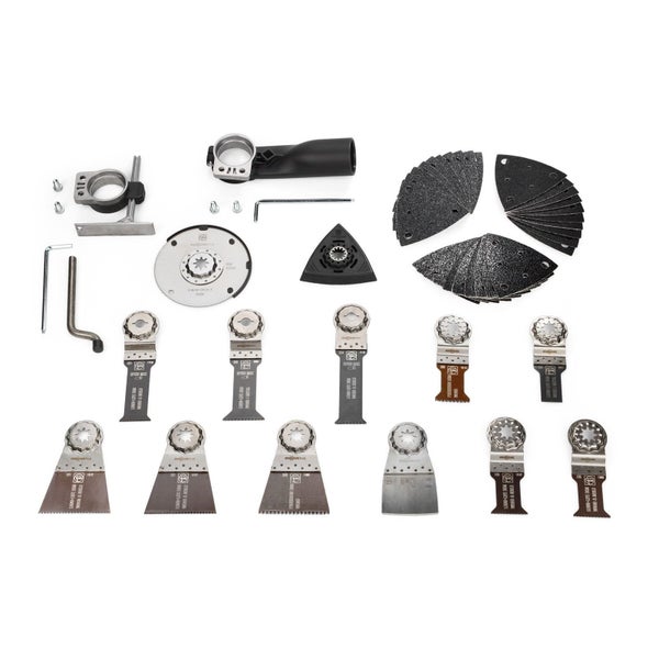 Oszillierwerkzeug Zubehör Set mit diversen Sägeblättern, Schleifblättern und Zubehörteilen
