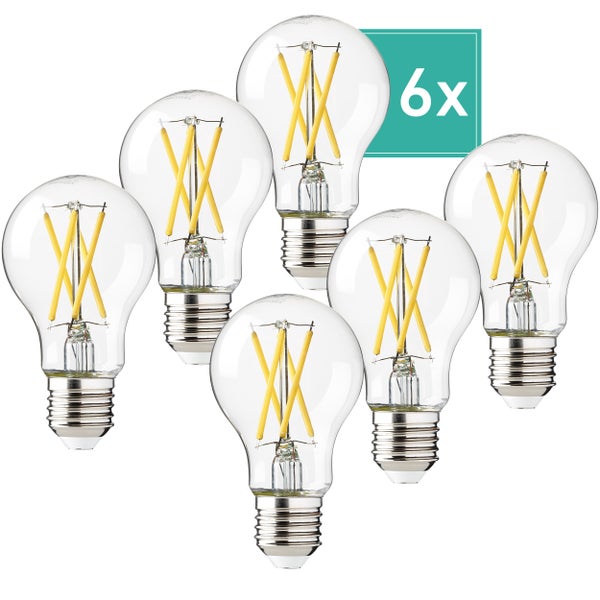 Oktaplex Glow 6er Set E27 Set LED Leuchtmittel 2700K Warmweiß 806lm 3,8W