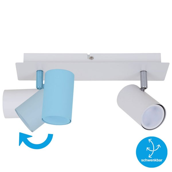 Deckenleuchte Spotleuchte Schwenkbar excl. 2xGU10 40W IP20 weiß Metall Briloner