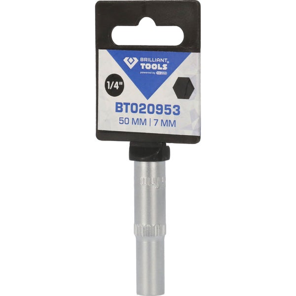 BRILLIANT TOOLS 1/4 Sechskant-Stecknuss lange Ausführung 7 mm - BT020953