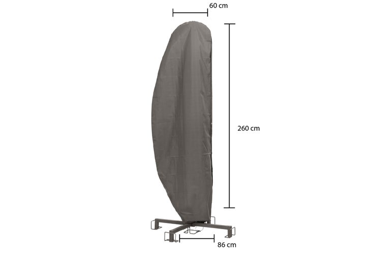 Schutzhülle für Sonnenschirm mit den Maßen 260 cm Höhe, 60 cm Breite und 86 cm Durchmesser