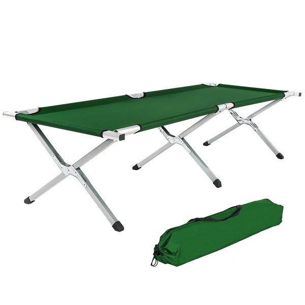 4er Set Feldbett tectake  190 x 70 x 45 cm mit Aluminiumgestell grün