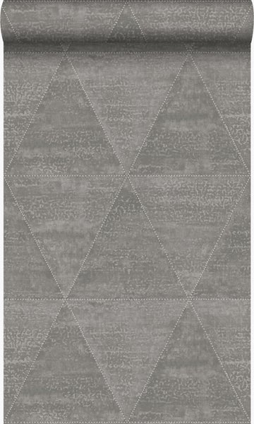 Origin Wallcoverings Tapete verwitterte Metalldreiecke Industriegrau - 53 cm x 10.05 m - 337603
