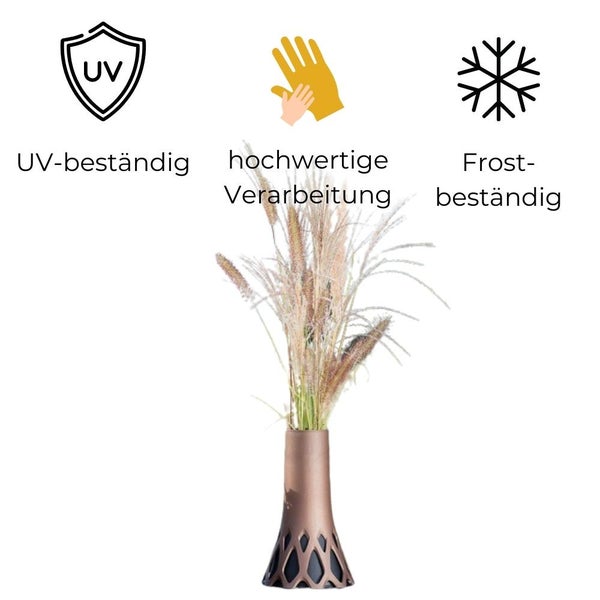 Grabvase Roseta mit Sockel Gewicht bronze 1 L