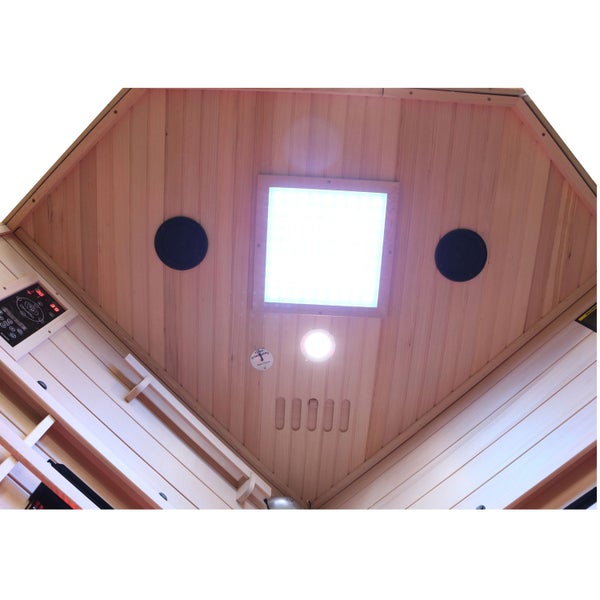 Dewello® Infrarotkabine Infrarotsauna BRANDON 120cm x 120cm inkl. 6 Vollspektrumstrahler, 3 Karbonstrahler, 2 Personen