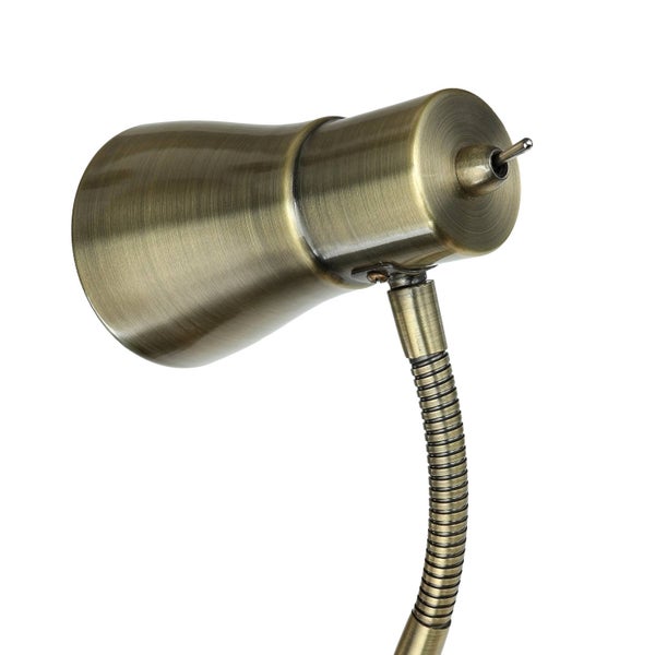 Nahaufnahme einer Schreibtischlampe mit flexiblem Arm