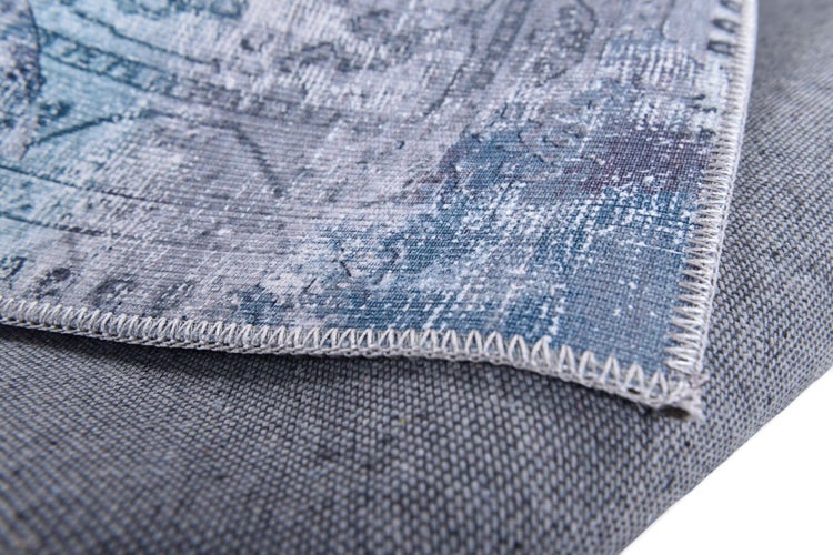 Weicher bedruckter Wohnzimmerteppich Cecilia Blau 160x230 cm