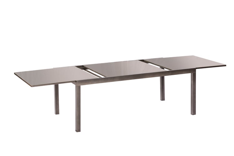 Semi Ausziehtisch, 180 (250) x 90 cm, Graphit, Aluminium