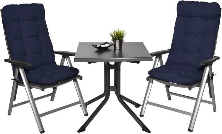 Beautissu Flair HL Hochlehner 120x50x8cm Dunkelblau (8tlg)