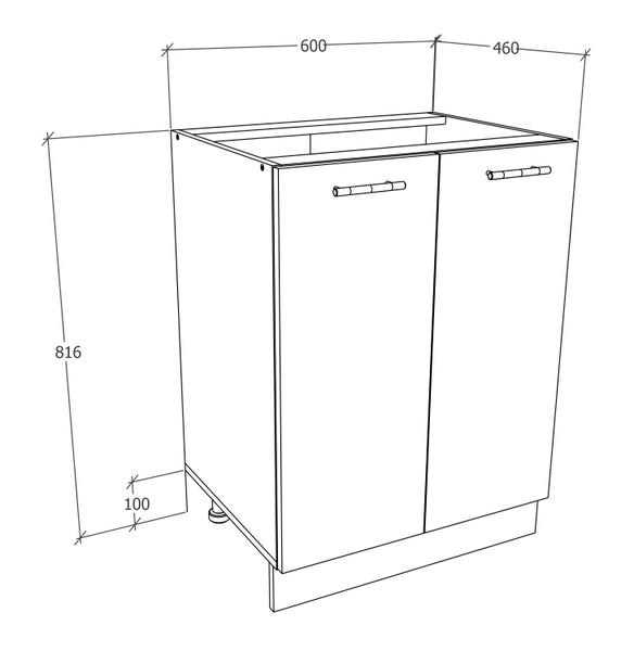 Küchenschrank B 60 cm Unterschrank Drehtüren Esilo