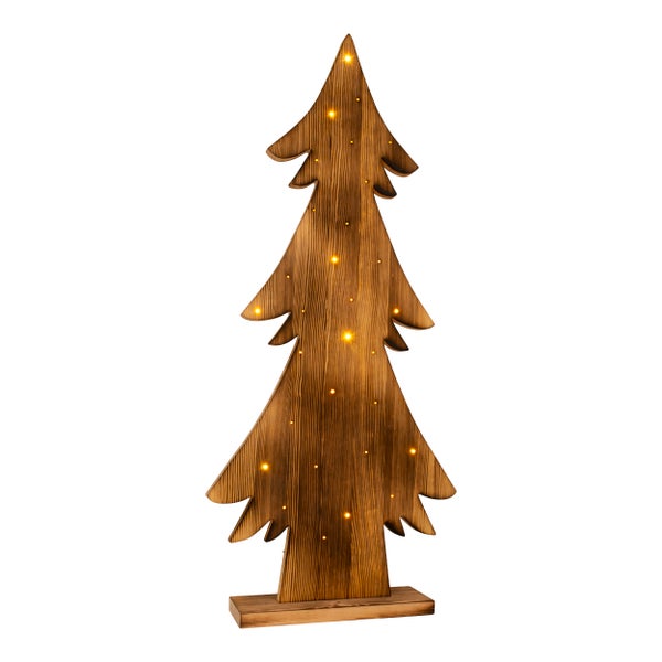 Dekorativer Weihnachtsbaum aus Holz mit Beleuchtung