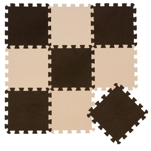 Set aus quadratischen Steckmatten für Bodenbelag mit Puzzle Stecksystem