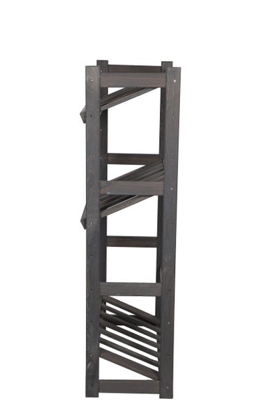 PROREGAL Getränkekistenregal SPREEWALD HxBxT 124x70x33cm 3 Ebenen Massives Kiefernholz Grau geölt