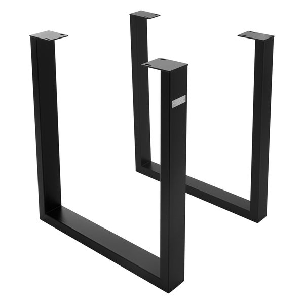 ML-Design 2er Set Tischgestell 70 x 74 cm in U-Form, Metall, Schwarz, Industrial-Design, Verstellbarer Bodenschutz, Kufengestell für Esstische & Schreibtische, Tischbeine Tischkufen für DIY-Projekte