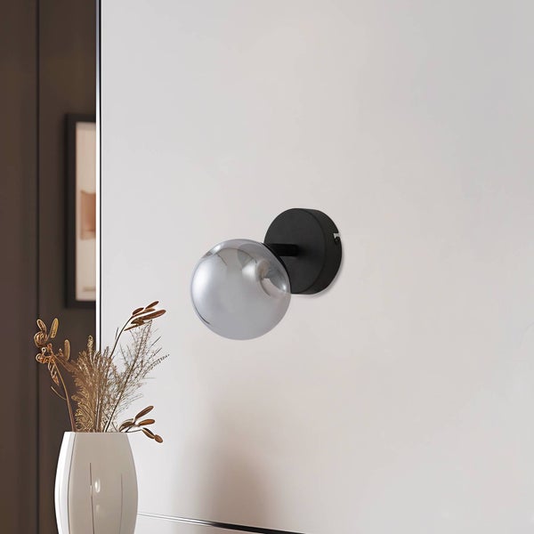 Lindby Wandleuchte, Wandlampe Innen Valentina (Modern) in Schwarz aus Metall (1 flammig G9) - Wandstrahler Wandbeleuchtung Schlafzimmer / Wohnzimmer Wohnzimmerleuchte
