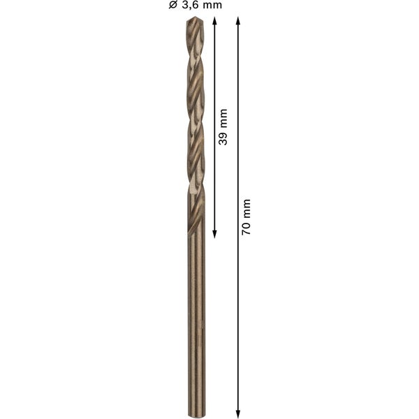 Bosch PRO Stainless Steel HSS-Co Spiralbohrer 3,6 x 39 x 70 mm - 2608588090