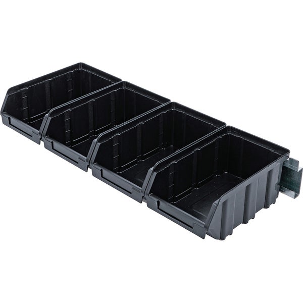 BGS Lagersichtbox-Satz mit Hängeschiene für Schrankwand-System 4tlg. - 80195