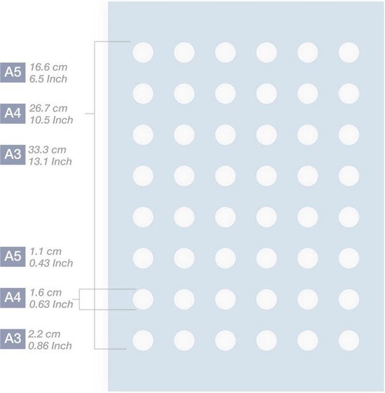 QBIX Dots Musterschablone - A5 Größe - Kunststoff - Schablone