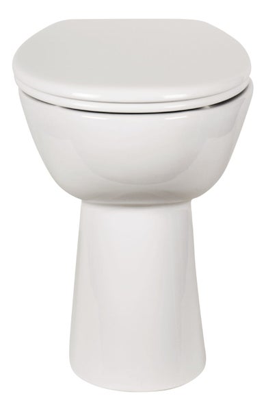 Calmwaters® Spülrandloses WC Komplettset Elements Wellness mit Toilettendeckel, erhöhtes Stand WC + 7 cm, abnehmbarer WC-Sitz mit Absenkautomatik & Schnellbefestigung, Tiefspüler, Weiß, 07AB3134