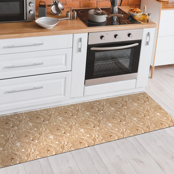 Küchenmatte mit Muster vor Küchenzeile