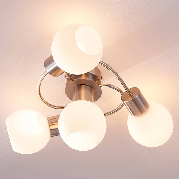 Lindby Deckenlampe Ciala (Modern) in Alu aus Glas (4 flammig, E14) - Deckenleuchte Lampe Wohnzimmerleuchte